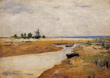 入り江の印象派の風景 ジョン・ヘンリー・トワクトマン Oil Paintings